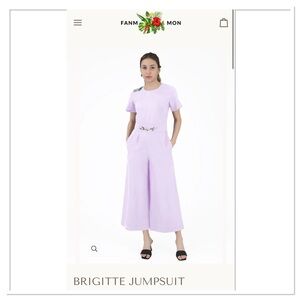 NWT Fanm Mon Lavender Brigitte Jumpsuit Size Small